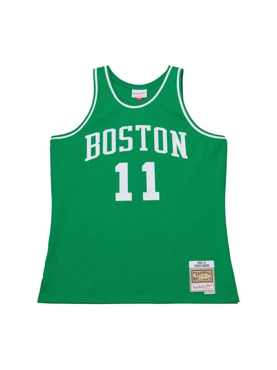 Мужская футболка Mitchell Ness Chuck Cooper Kelly Green Boston Celtics 1950-51 Pioneers Swingman