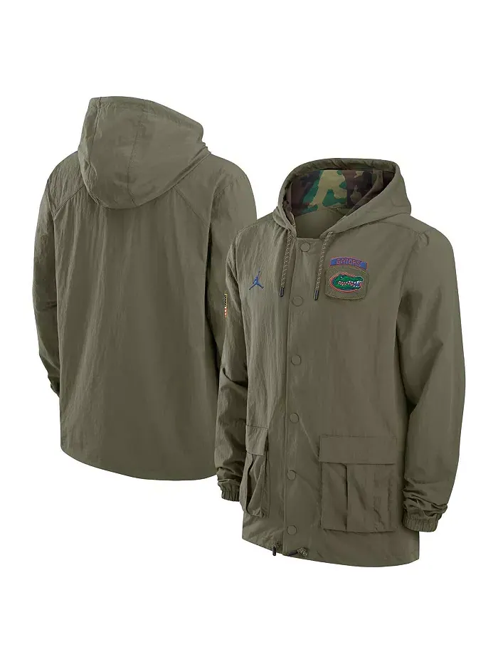 Мужская оливковая толстовка с полной застежкой на молнию Florida Gators 2024 Military Appreciation