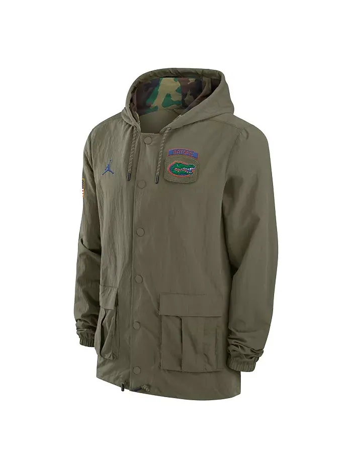Мужская оливковая толстовка с полной застежкой на молнию Florida Gators 2024 Military Appreciation — изображение 2 из 3