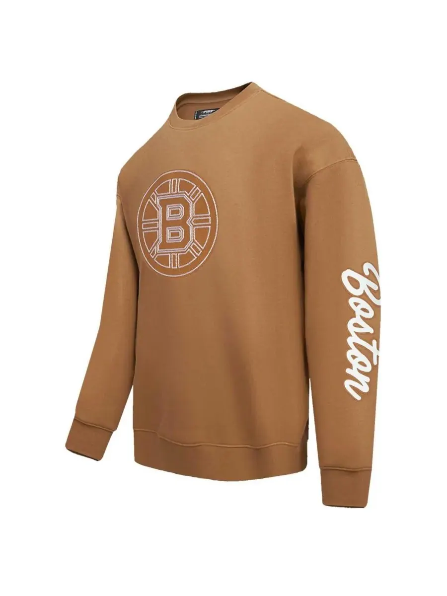 Pro Standard Мужская коричневая толстовка Boston Bruins Paint the City — изображение 4 из 5, коричневый