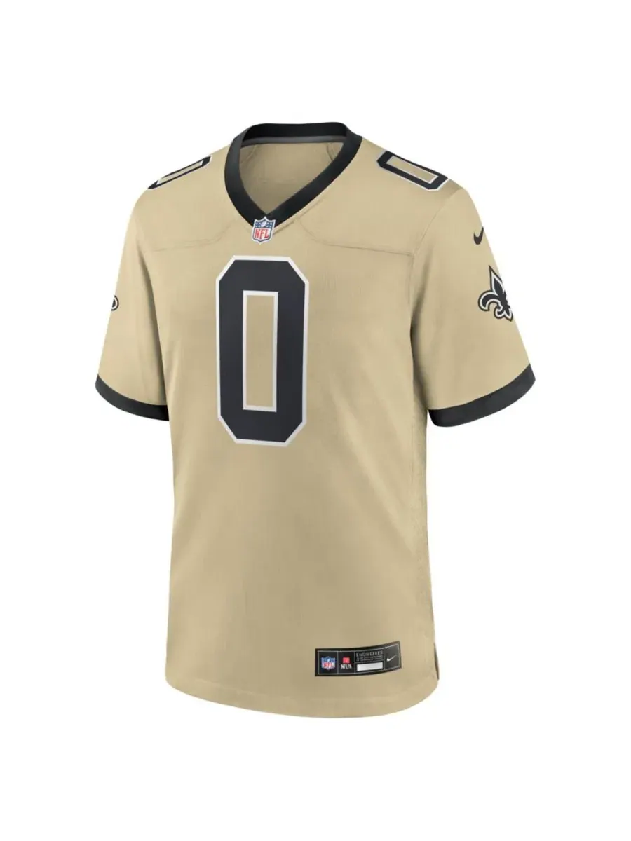 Футболка Nike с принтом Jordyn Tyson Gold New Orleans Saints 2026 NFL Draft First Round Pick No. 8 — изображение 3 из 3