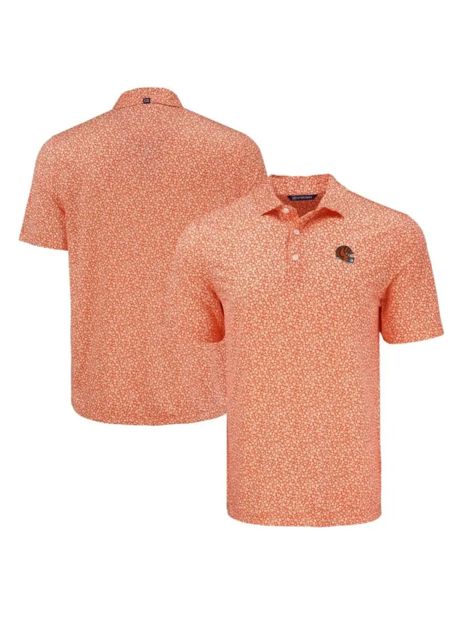 Поло с принтом Cincinnati Bengals Cutter & Buck Pike Eco Flora Print