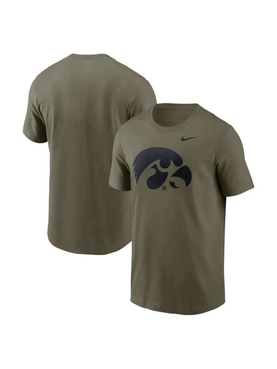 Nike Мужская футболка с логотипом Iowa Hawkeyes Primetime оливкового цвета