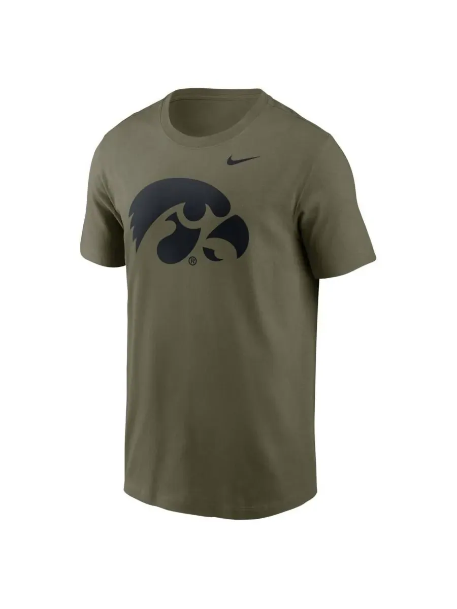 Nike Мужская футболка с логотипом Iowa Hawkeyes Primetime оливкового цвета — изображение 2 из 3, оливковый