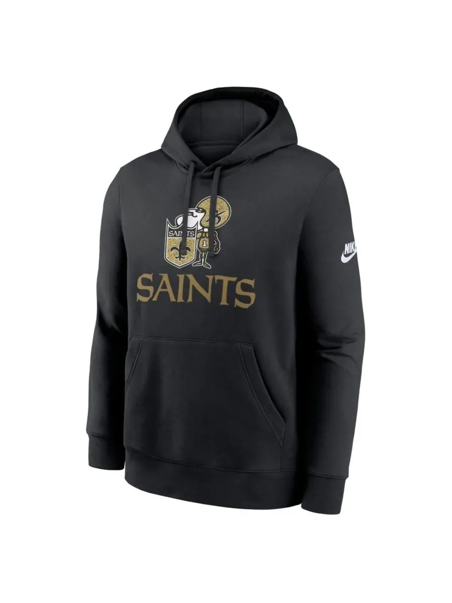 Nike Мужская черная толстовка с капюшоном New Orleans Saints Best Season Rewind Club — изображение 2 из 3, черный