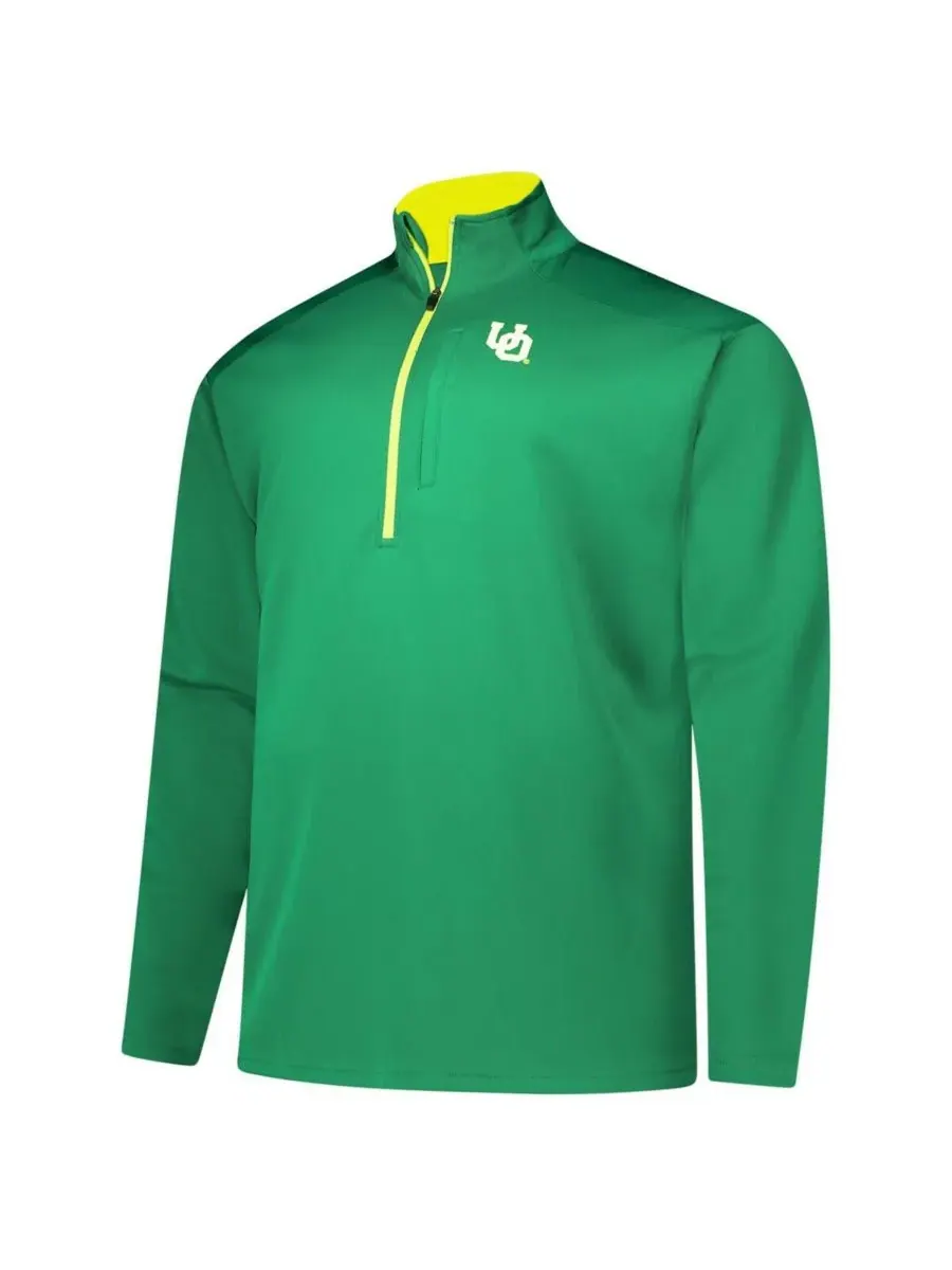 Fanatics Мужская зеленая футболка Oregon Ducks Big Tall Defender с застежкой-молнией на четверть — изображение 3 из 3