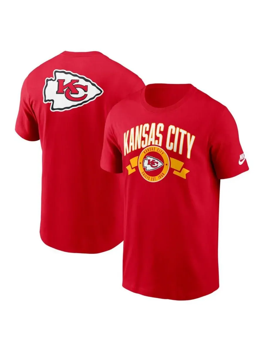 Nike Мужская красная футболка Kansas City Chiefs Rewind Front and Back Hit Essential