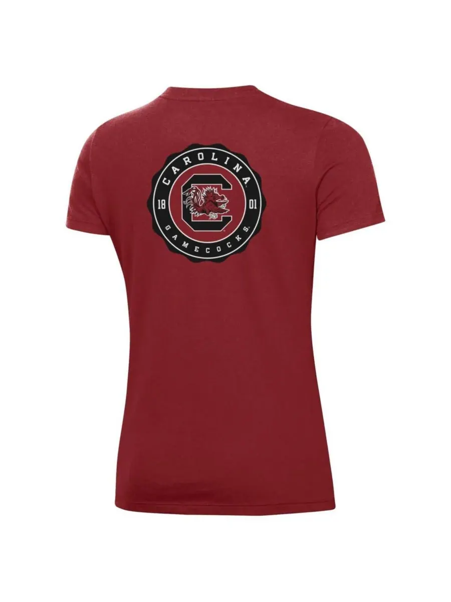 Женская футболка Garnet South Carolina Gamecocks Essentials 2-Hit Performance Under Armour — изображение 2 из 3, гранат