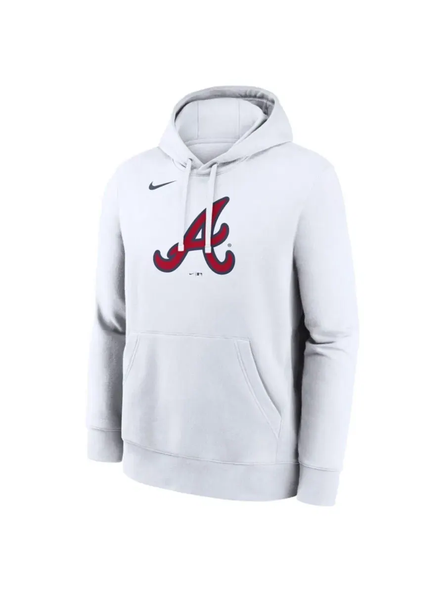 Худи с капюшоном Atlanta Braves Logo Club Nike — изображение 2 из 3, белый