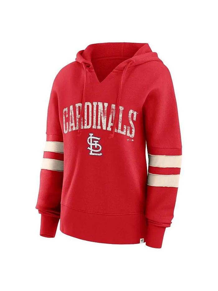 Женский красный пуловер с v-образным вырезом и худи с логотипом St. Louis Cardinals Bold Move — изображение 3 из 3