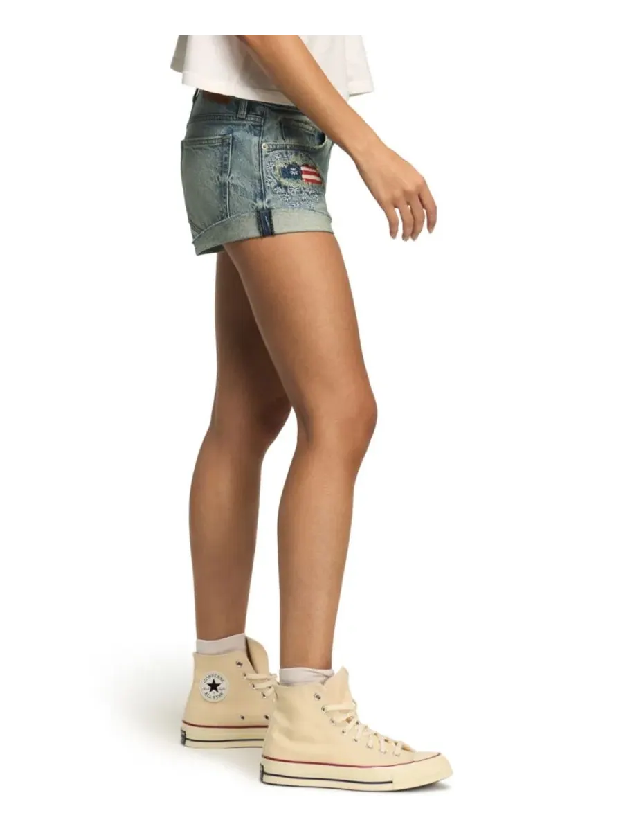 Женские джинсовые шорты с эффектом потертости в американском стиле Lucky Brand, Star Power Wash — изображение 3 из 4