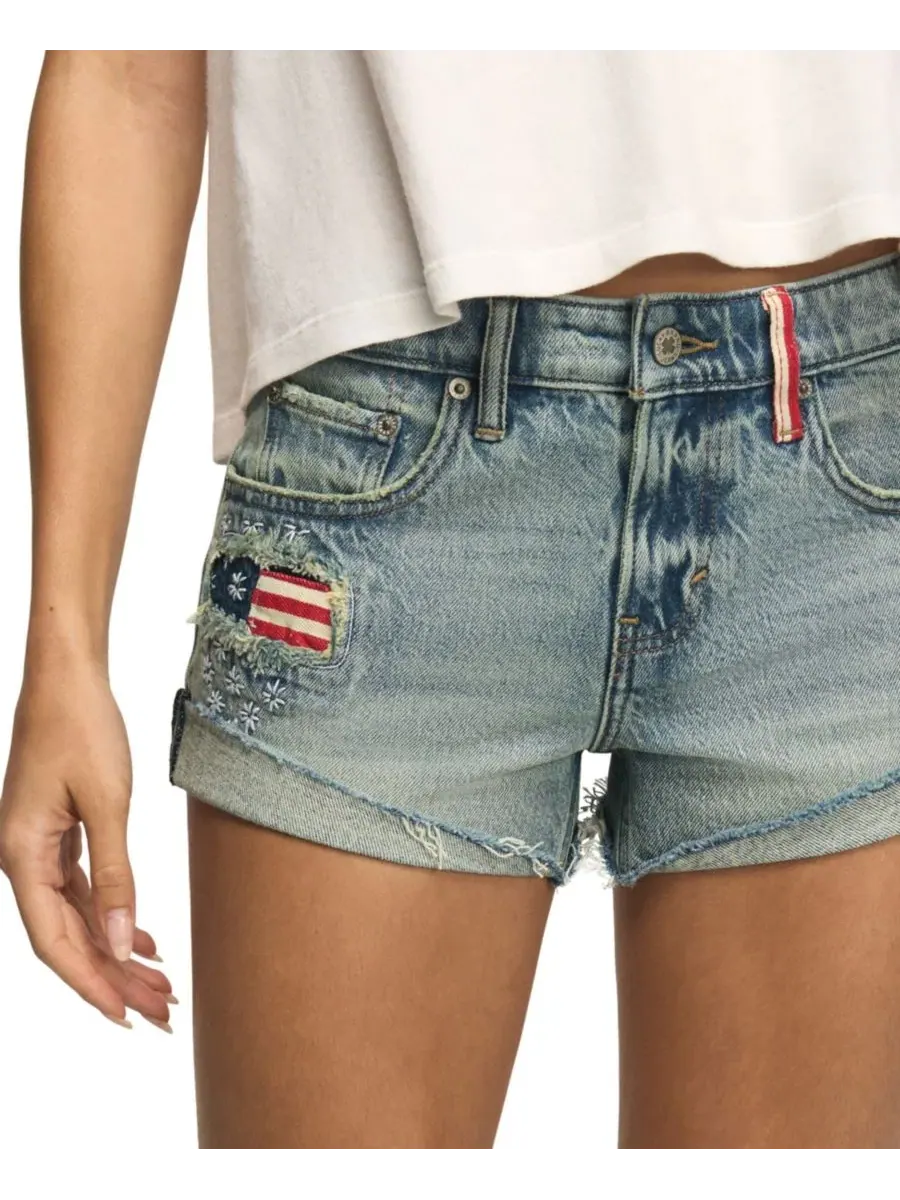 Женские джинсовые шорты с эффектом потертости в американском стиле Lucky Brand, Star Power Wash — изображение 4 из 4