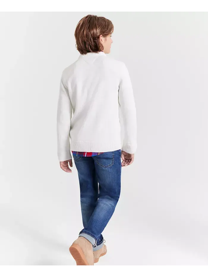 Прямые джинсы Big Boys Straight-Fit Niagara с эффектом стрейч Tommy Hilfiger — изображение 3 из 7, синий