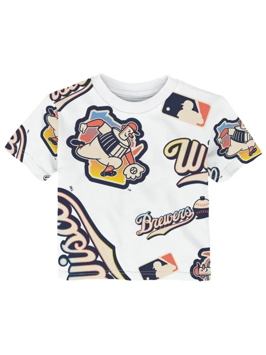 Детская белая футболка для мальчиков и девочек Milwaukee Brewers 2026 City Connect Game Day — изображение 3 из 3, белый