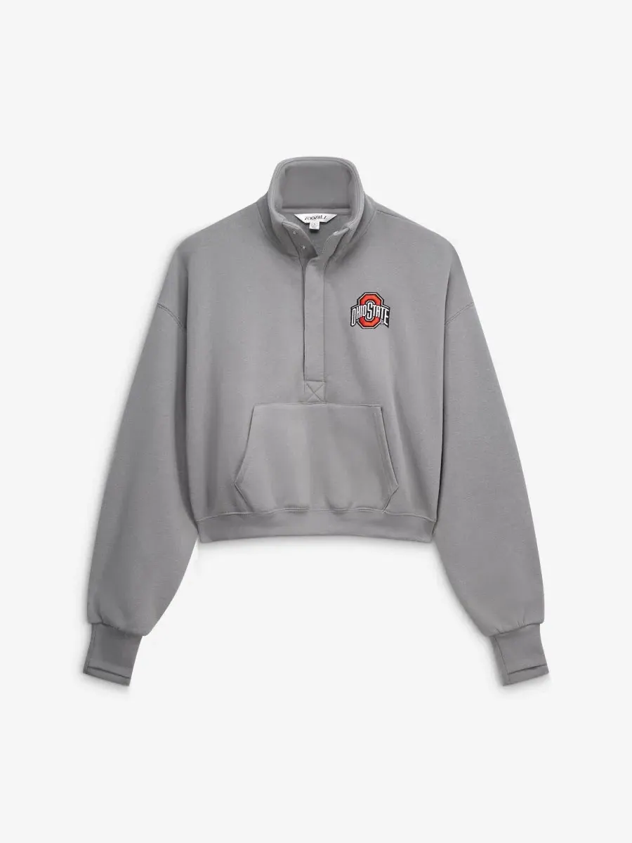 Свитшот женский укороченный Powerhouse Half-Snap Ohio State Buckeyes ZooZatz