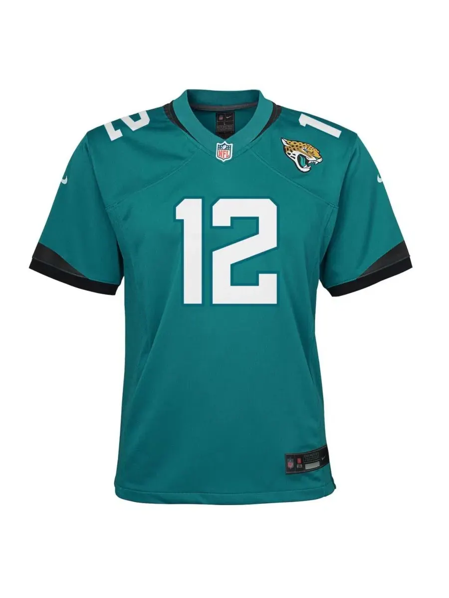 Детская футболка с длинным рукавом Travis Hunter Jacksonville Jaguars Game Nike — изображение 2 из 3, бирюзовый