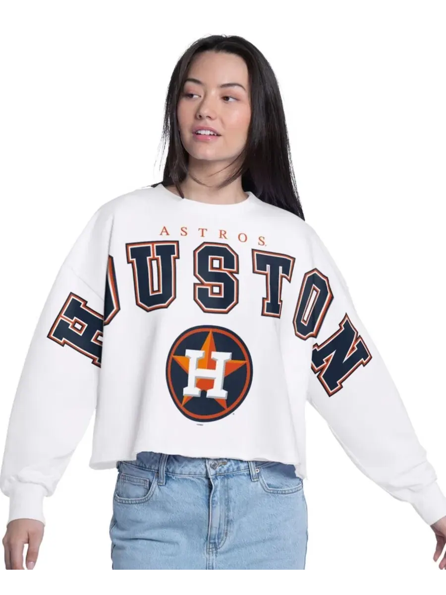 Свитшот с принтом Bleachers Cropped Pullover G-III 4Her by Carl Banks