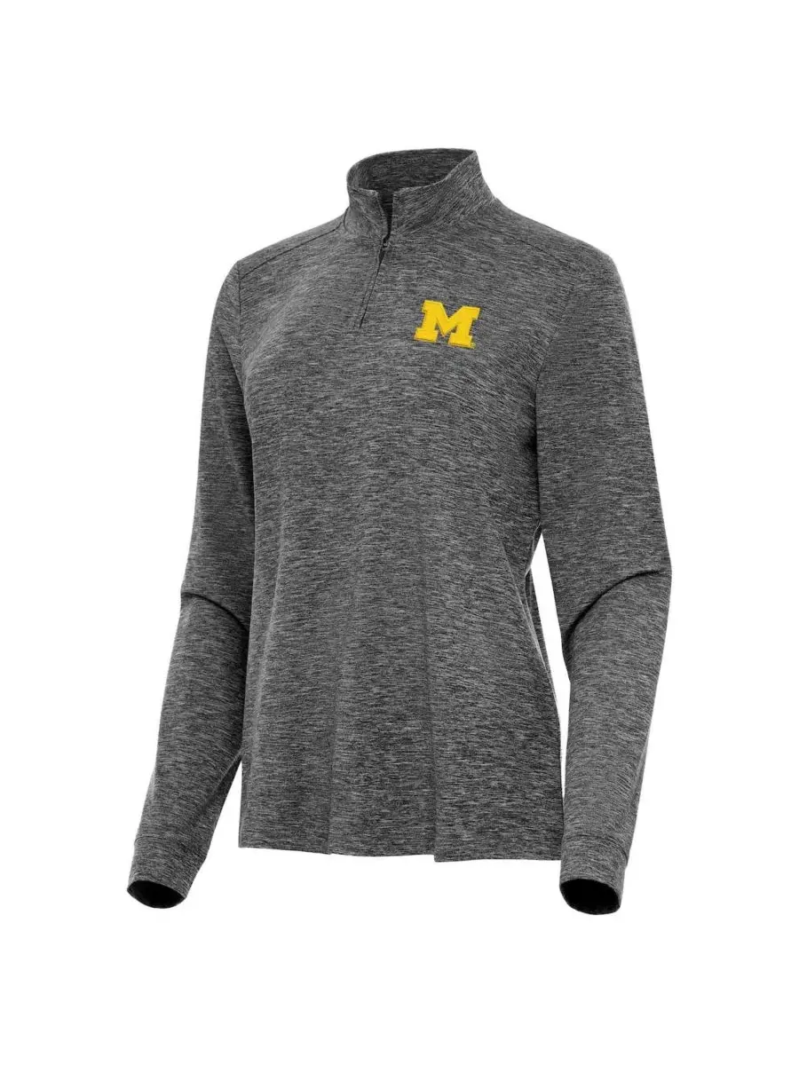 Женский топ с четверть-застежкой Michigan Wolverines — изображение 3 из 3, черный