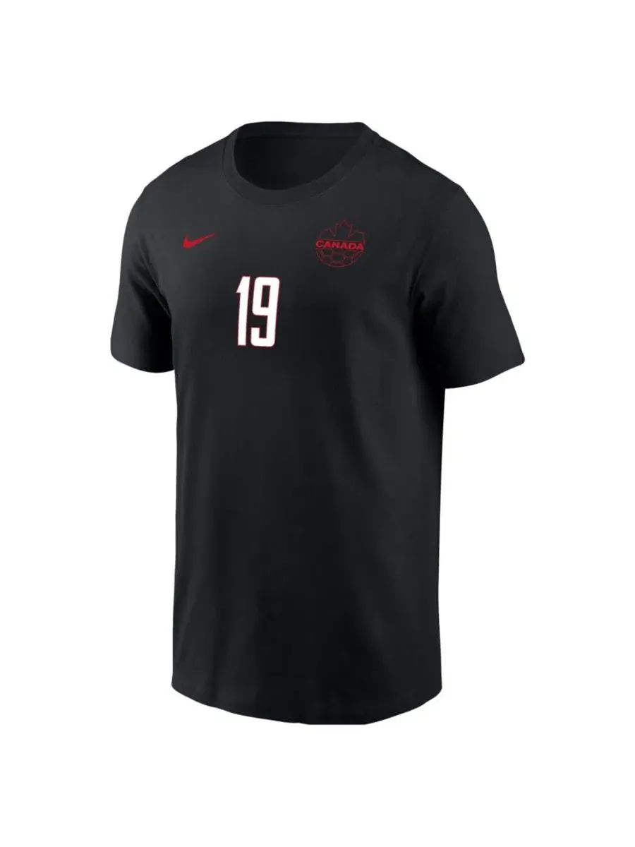 Футболка с длинным рукавом Alphonso Davies Black Canada Soccer Away Name & Number T-Shirt Nike — изображение 2 из 3, черный
