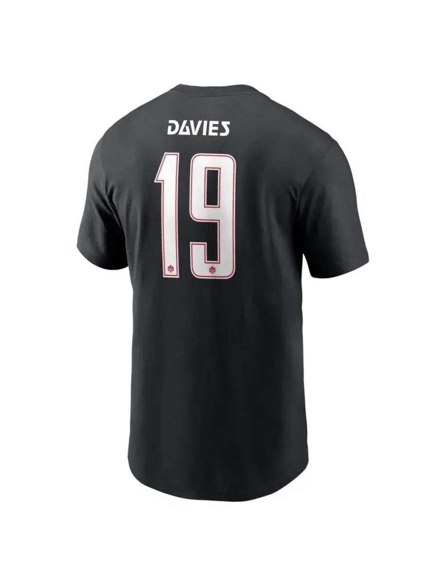 Футболка с длинным рукавом Alphonso Davies Black Canada Soccer Away Name & Number T-Shirt Nike — изображение 3 из 3, черный