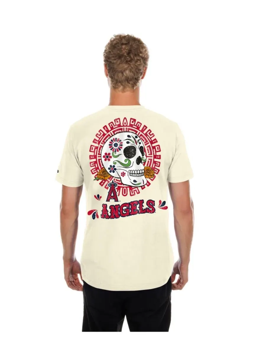 Футболка с длинным рукавом с принтом Dia de los Muertos Los Angeles Angels New Era — изображение 2 из 4, прозрачный