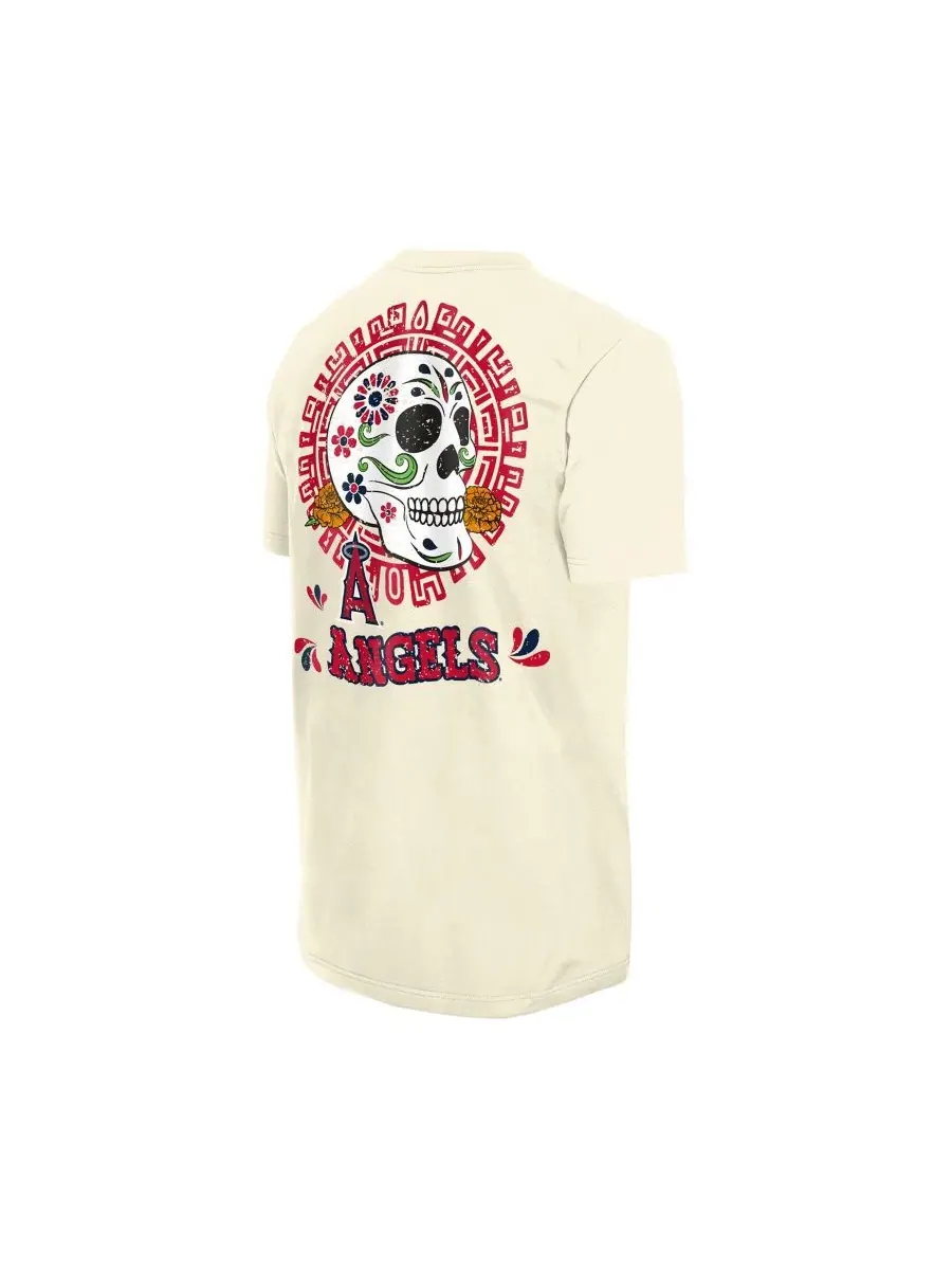Футболка с длинным рукавом с принтом Dia de los Muertos Los Angeles Angels New Era — изображение 4 из 4, прозрачный