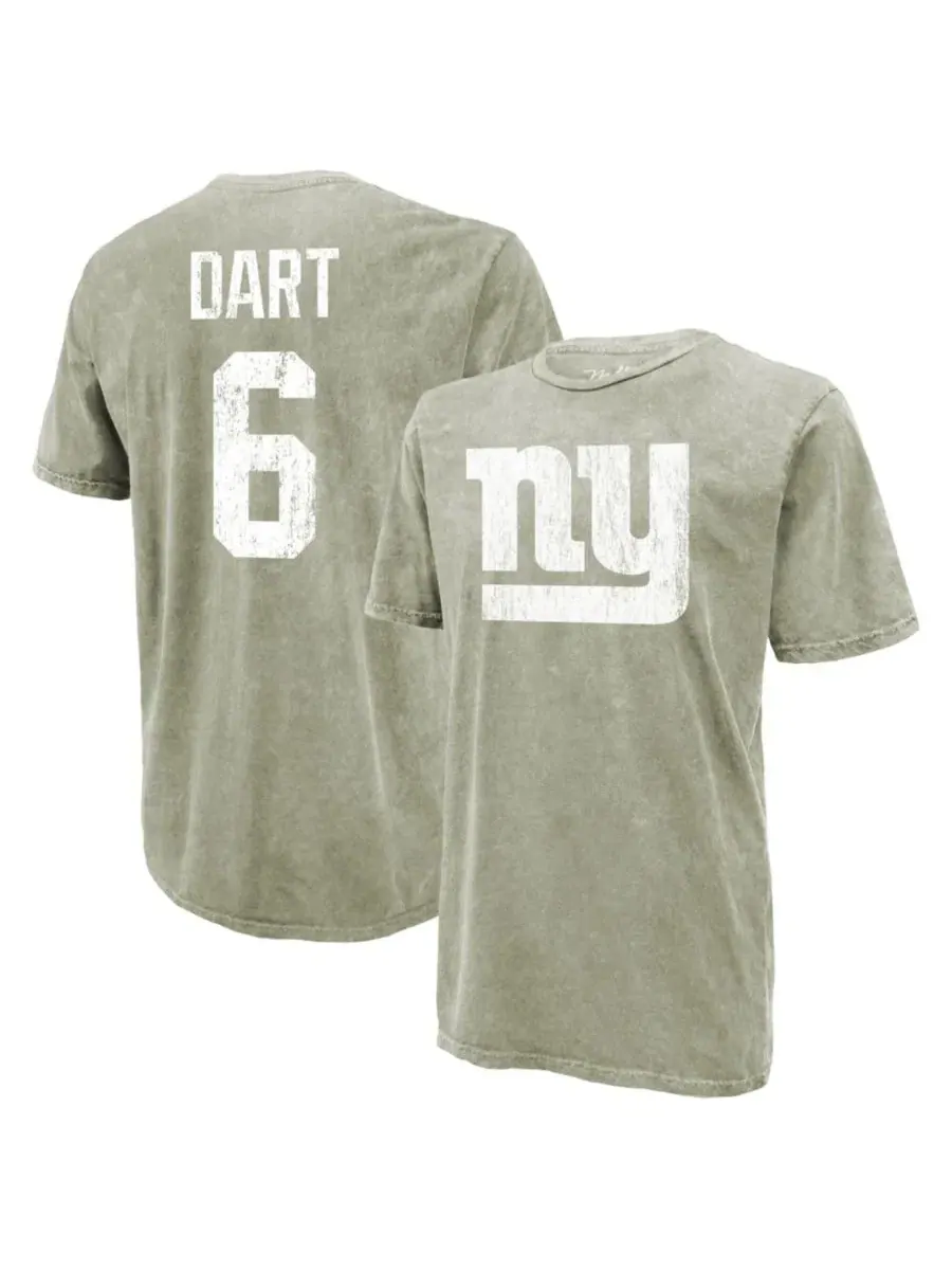 Футболка с принтом Jaxson Dart Moss Green New York Giants Majestic Threads