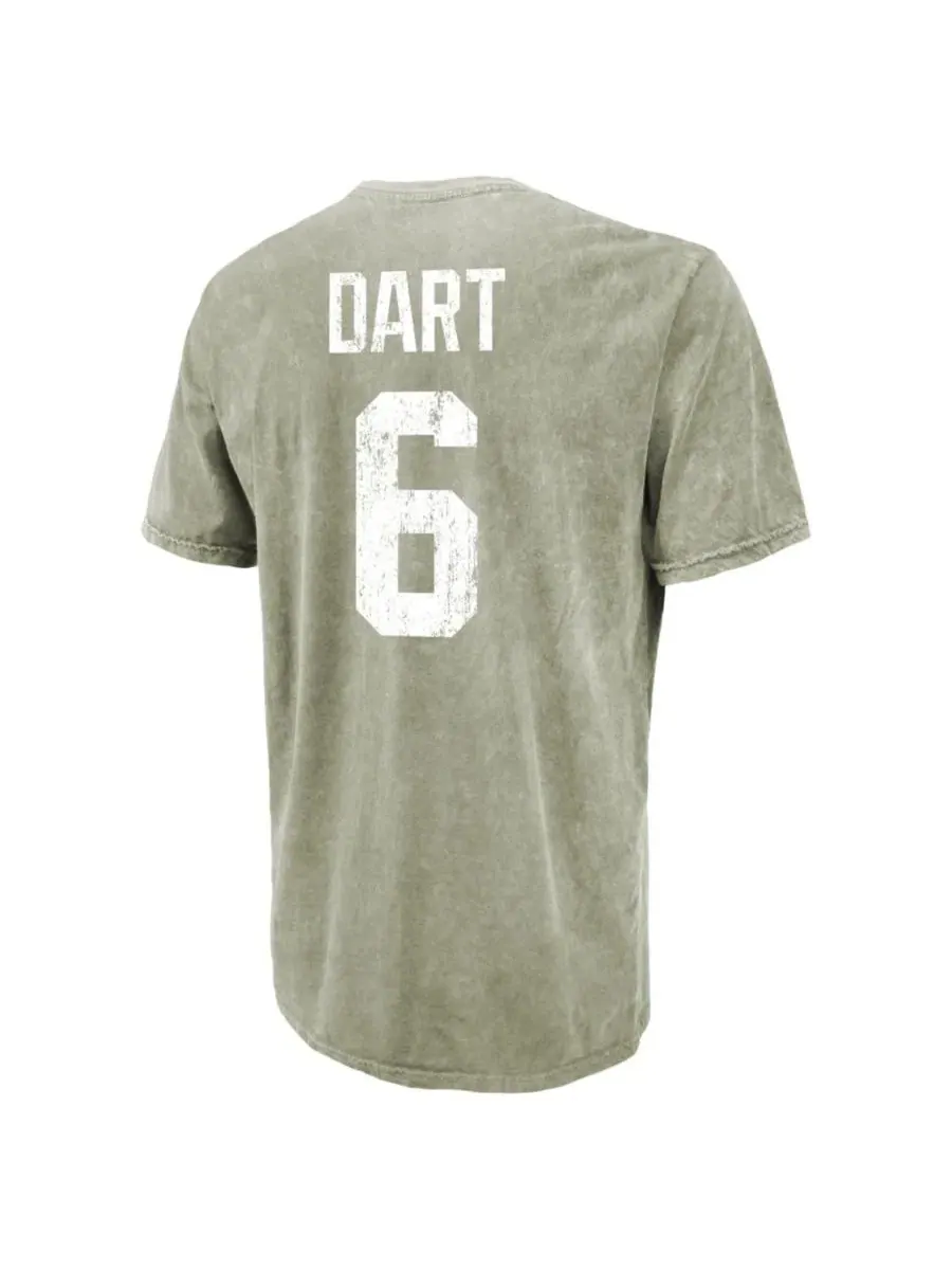 Футболка с принтом Jaxson Dart Moss Green New York Giants Majestic Threads — изображение 3 из 3, зеленый