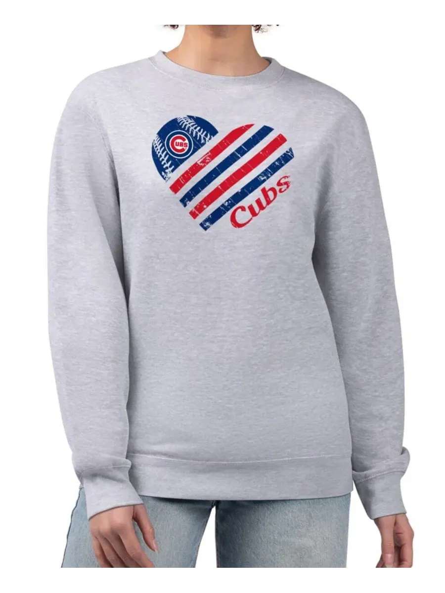 Женский флисовый пуловер с принтом Heart Logo Chicago Cubs G-III 4Her by Carl Banks