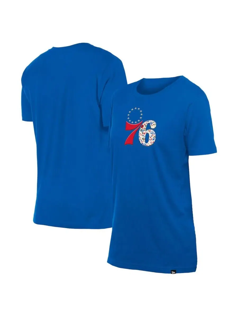 Футболка для женщин с принтом Flower Glam Game Philadelphia 76ers New Era