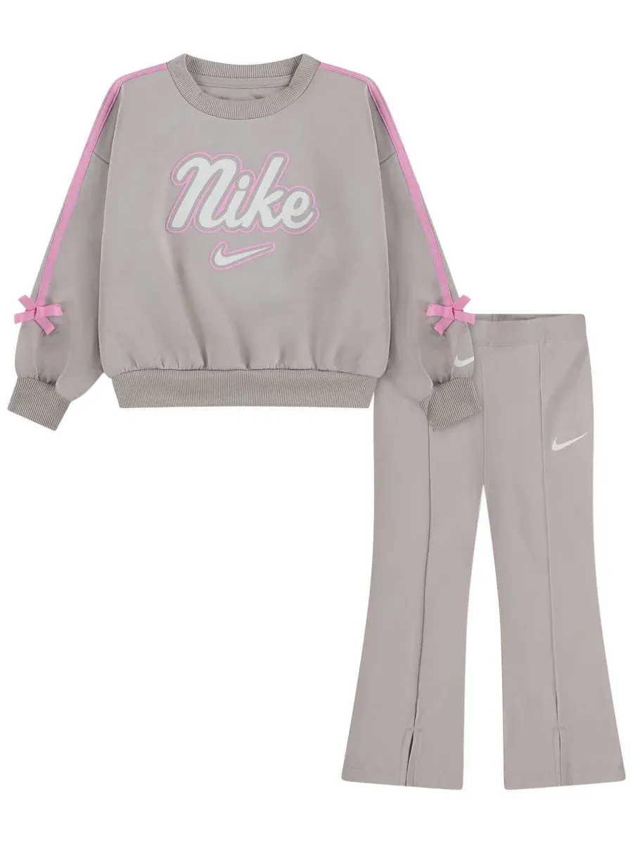 Комплект из топа и леггинсов с бантом и полоской, модель Juxta-Girl Bow Stripe Nike, Moon Particle