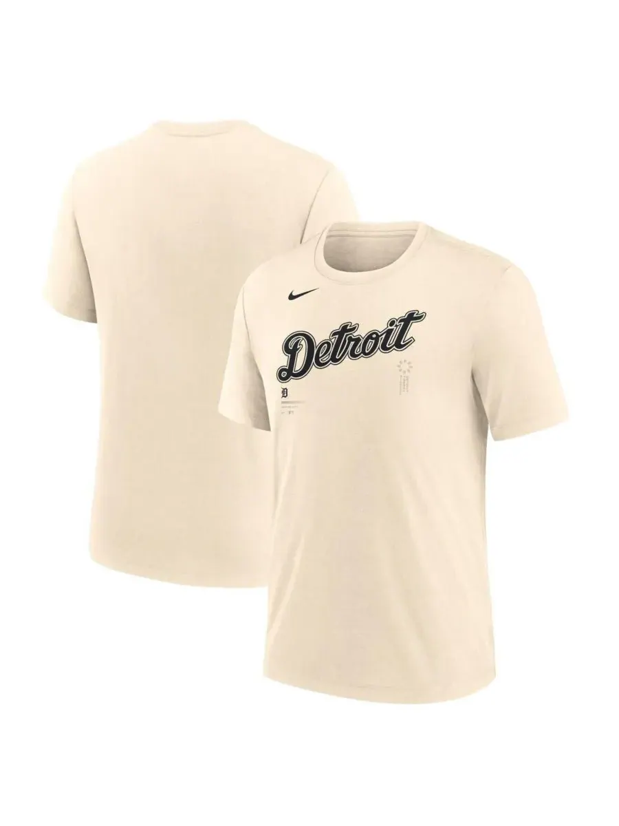 Мужская футболка из натуральной ткани с логотипом Detroit Tigers, выполненная из смешанного волокна