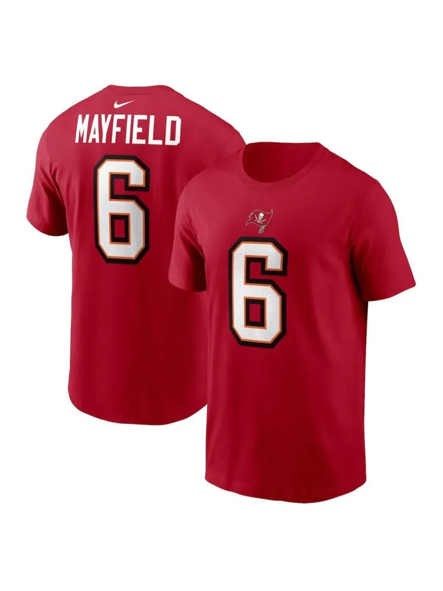 Nike Мужская футболка Baker Mayfield Red с именем и номером игрока команды Tampa Bay Buccaneers