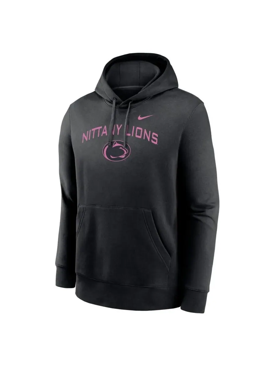 Nike Мужская черная флисовая толстовка с капюшоном Penn State Nittany Lions Throwback Club — изображение 2 из 3, черный