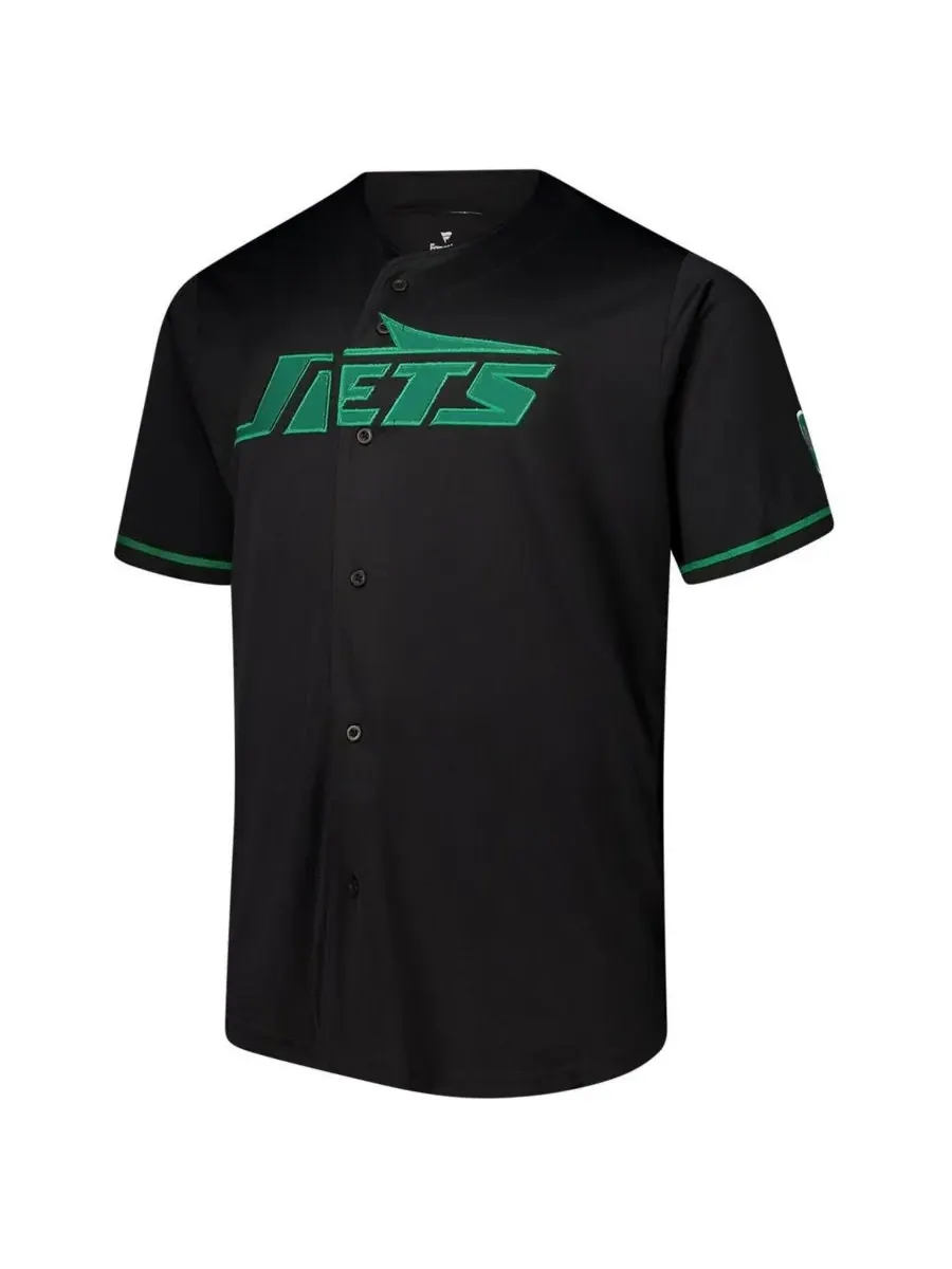 Fanatics Мужская черная рубашка New York Jets с пуговицами — изображение 3 из 3, черный
