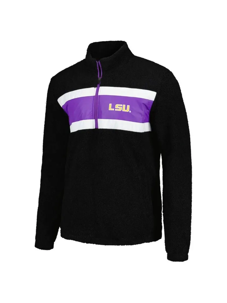 G-III Sports by Carl Banks Мужская черная футболка LSU Tigers Pinch Runner с половинной молнией — изображение 3 из 3, черный