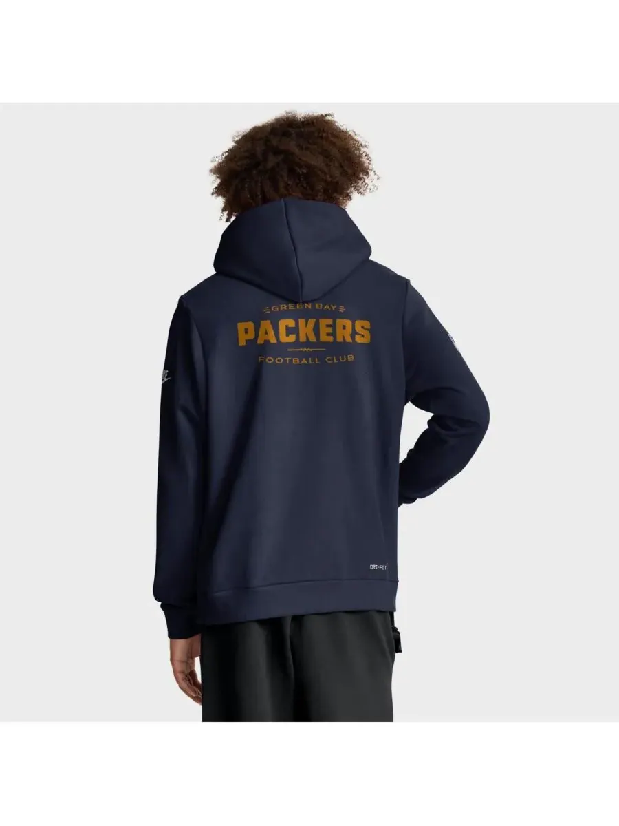 Nike Мужская темно-синяя толстовка с капюшоном Green Bay Packers The 1923 Classic Sideline Dri-FIT — изображение 4 из 5