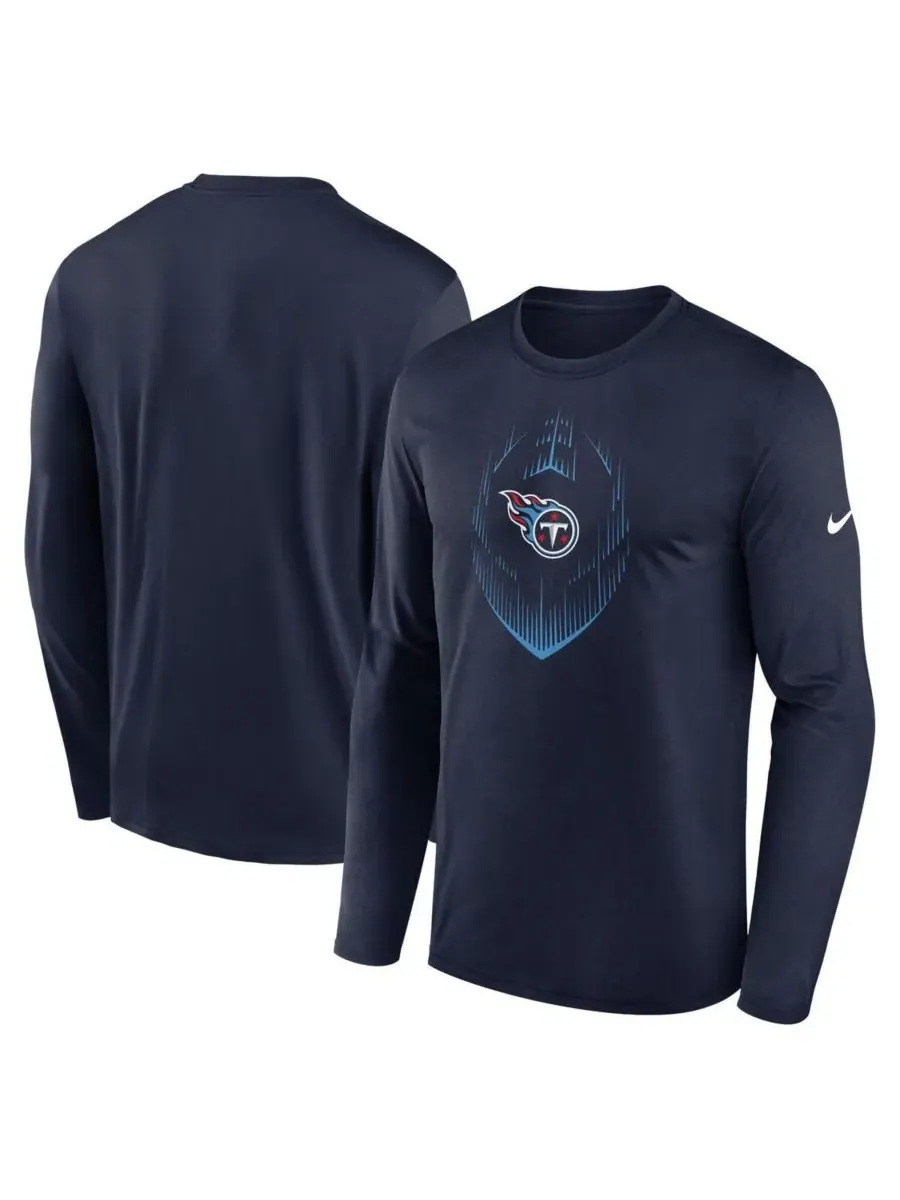 Nike Мужская темно-синяя футболка с длинным рукавом Tennessee Titans Icon Legend Performance