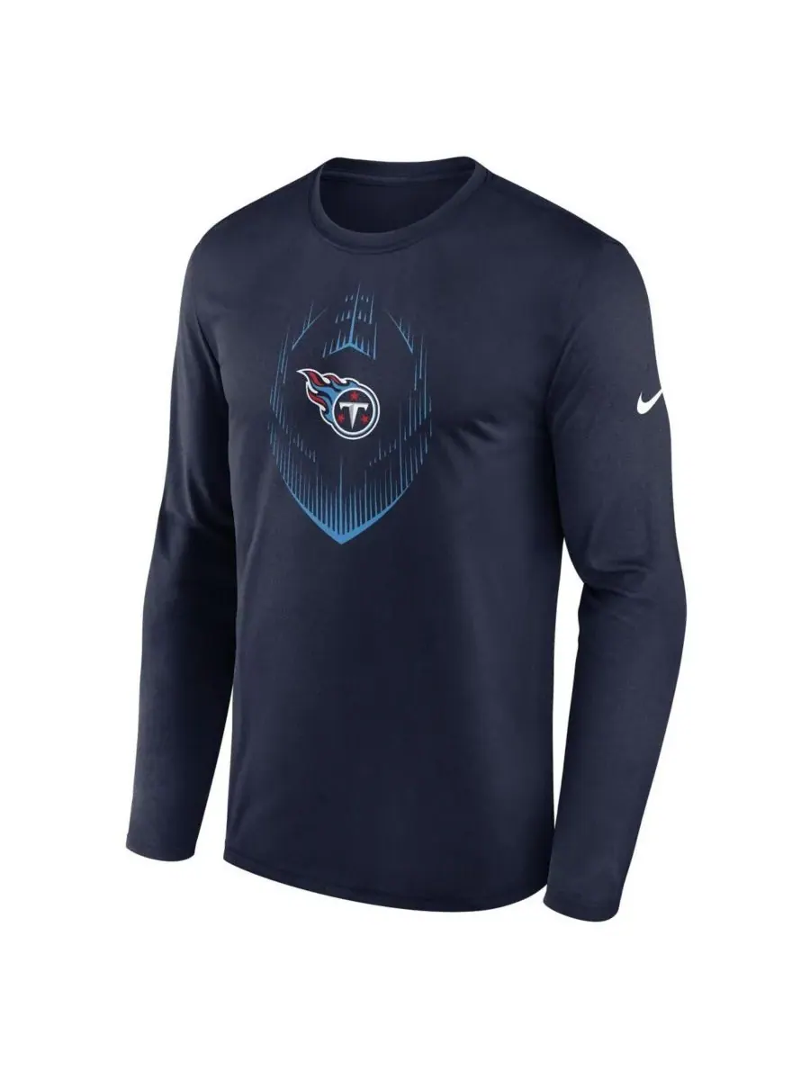 Nike Мужская темно-синяя футболка с длинным рукавом Tennessee Titans Icon Legend Performance — изображение 2 из 3