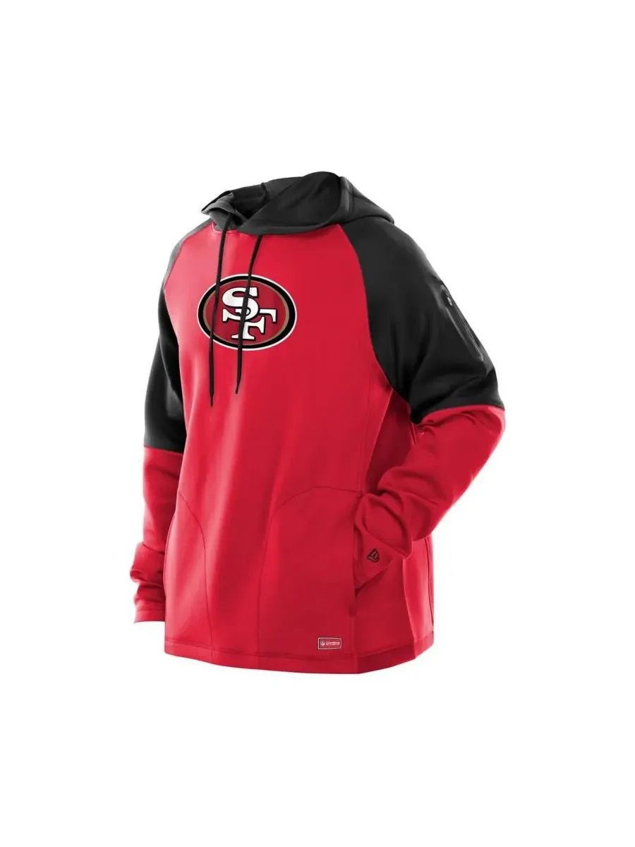 Мужская алая толстовка с капюшоном San Francisco 49ers Combine Authentic Color Block Raglan — изображение 3 из 3, алый
