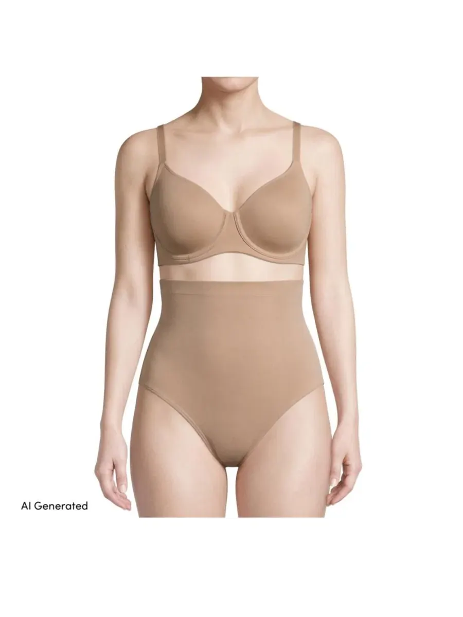 Трусы с высокой посадкой Contour Flex Lands' End, Clay Bisque