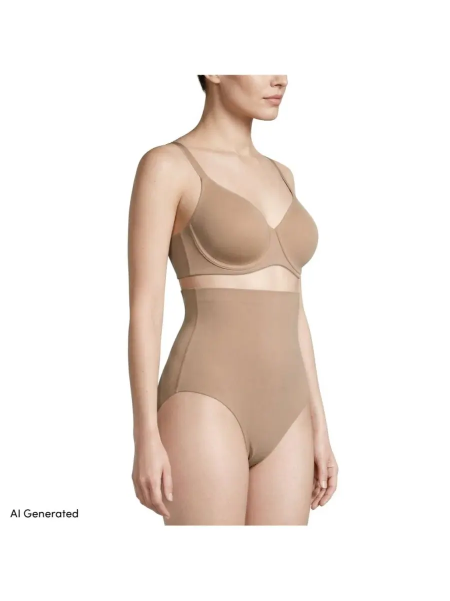 Трусы с высокой посадкой Contour Flex Lands' End, Clay Bisque — изображение 2 из 6