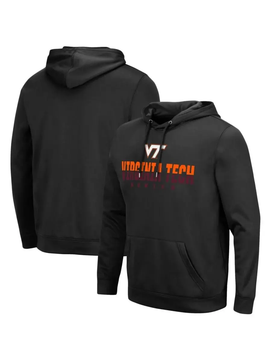Colosseum Мужская черная толстовка с капюшоном Virginia Tech Hokies Lantern