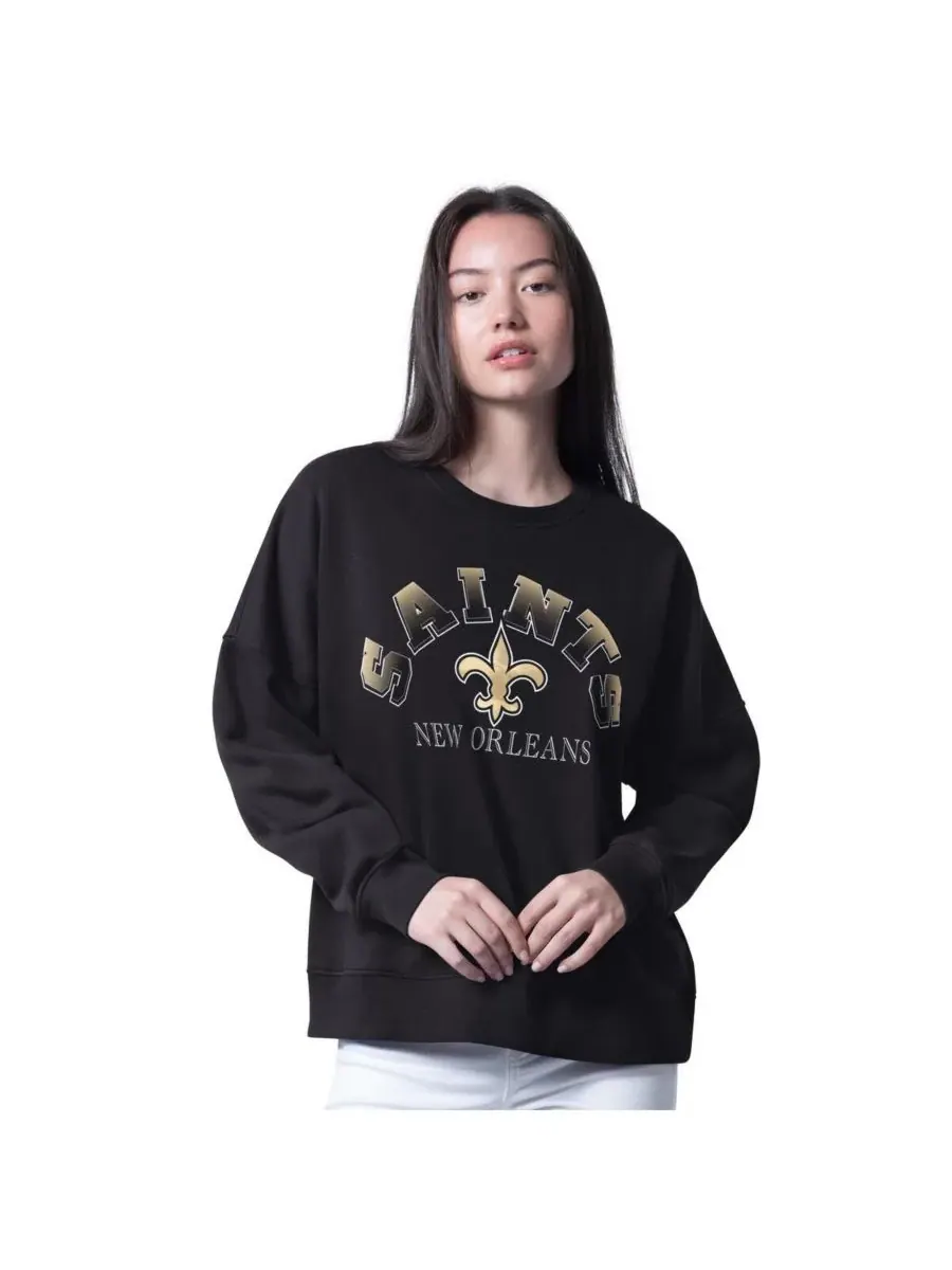 G-III 4Her by Carl Banks Женская черная толстовка оверсайз с символикой New Orleans Saints и