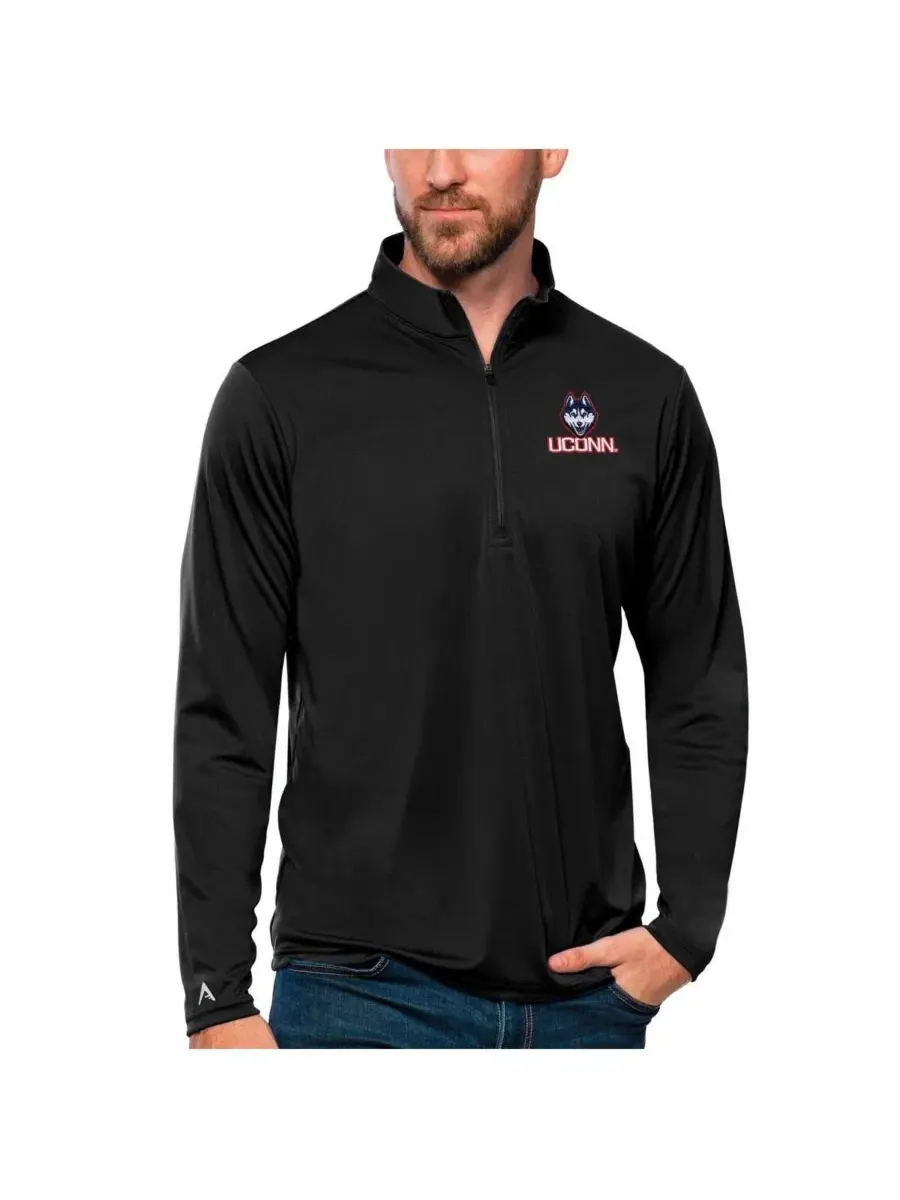Легкий пуловер с четверть-замком Antigua Tribute Quarter-Zip Black