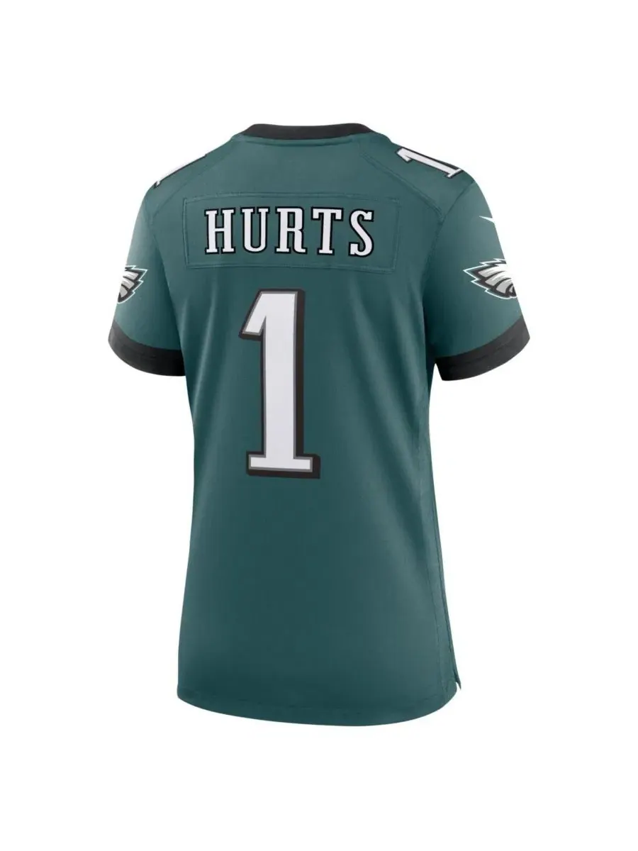 Женская футболка Nike с принтом Jalen Hurts Midnight Green Philadelphia Eagles Team Game Jersey — изображение 3 из 3, зеленый