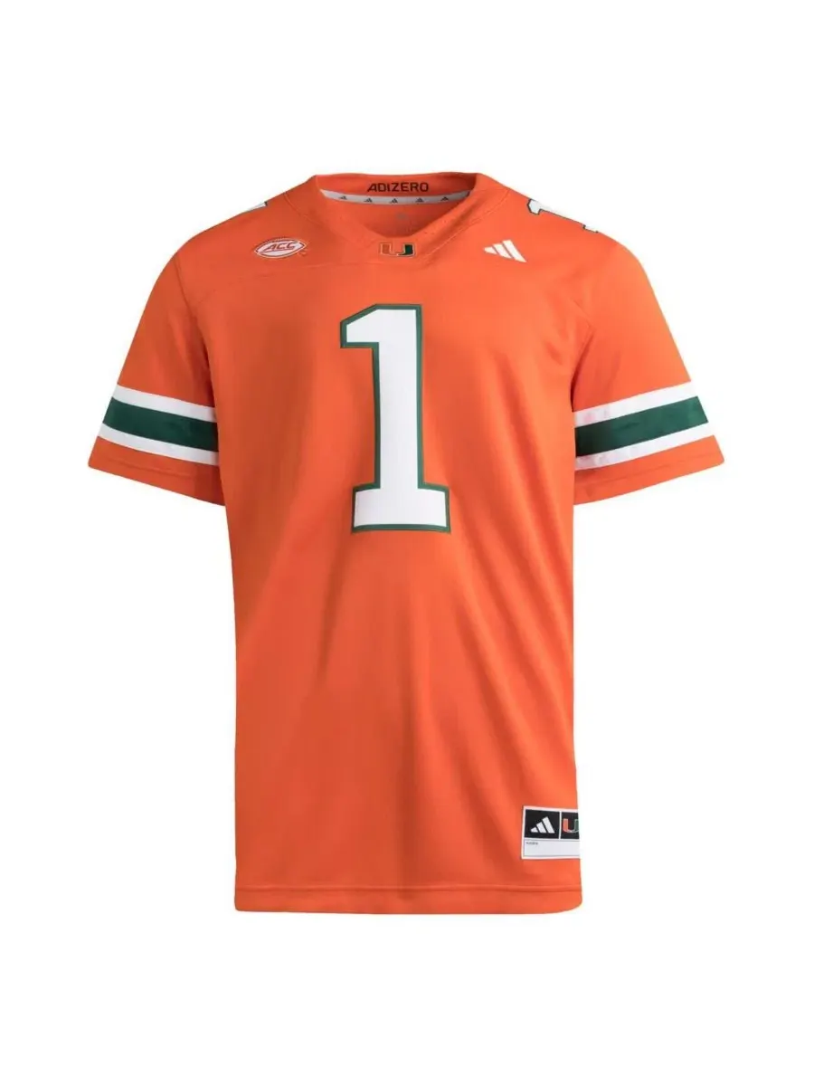 Футбольная джерси с V-образным вырезом, с длинным рукавом, Miami Hurricanes Premier adidas — изображение 2 из 3, оранжевый