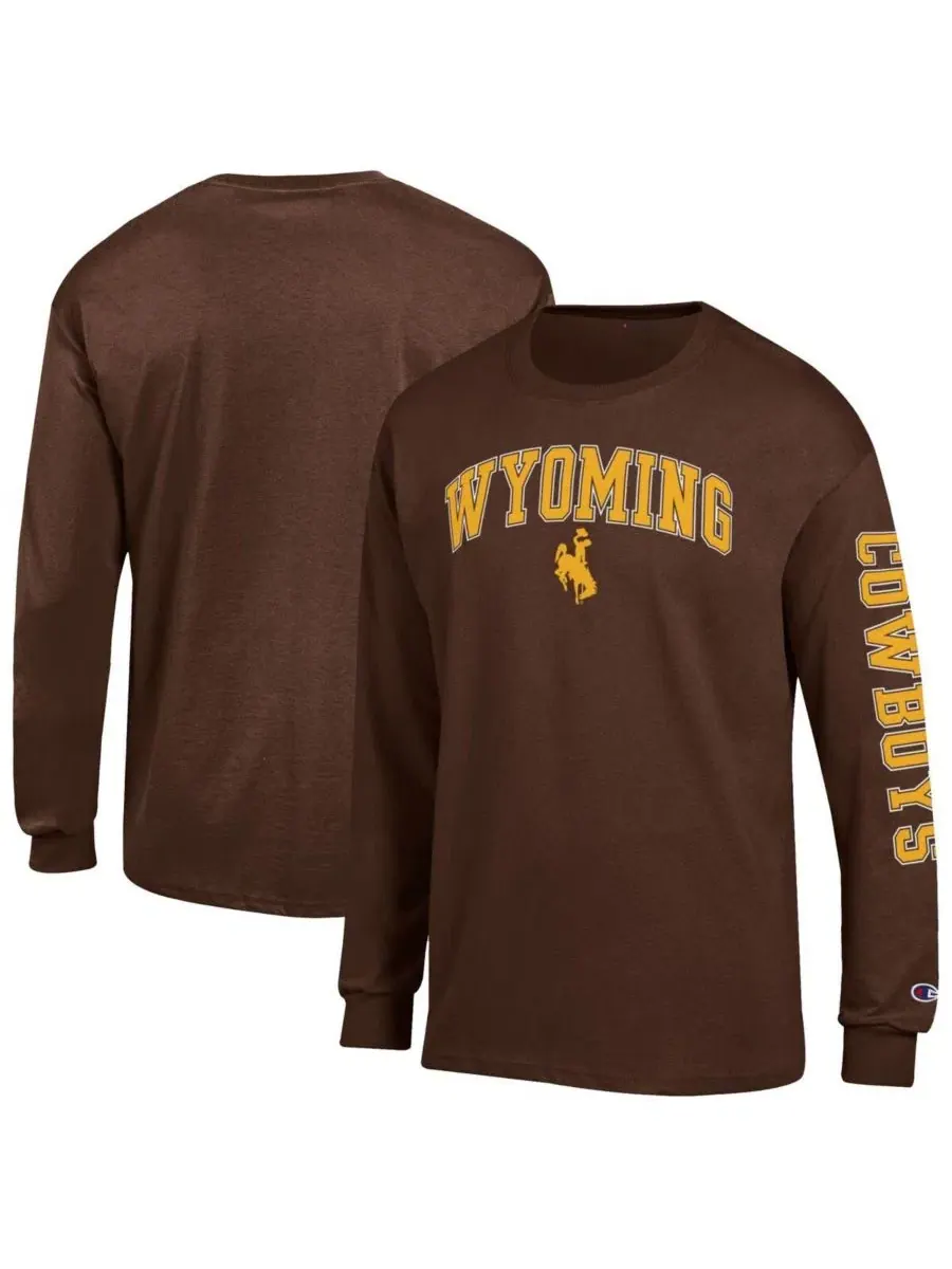 Футболка с длинным рукавом с принтом Arch Over Logo Wyoming Cowboys Champion