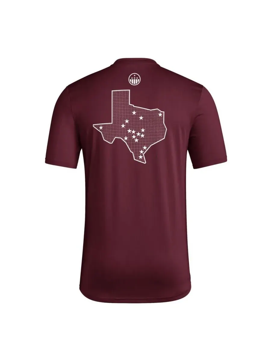Adidas Мужская бордовая футболка Texas A&M Aggies Honor Support для поддержки перед игрой — изображение 2 из 3, коричневый