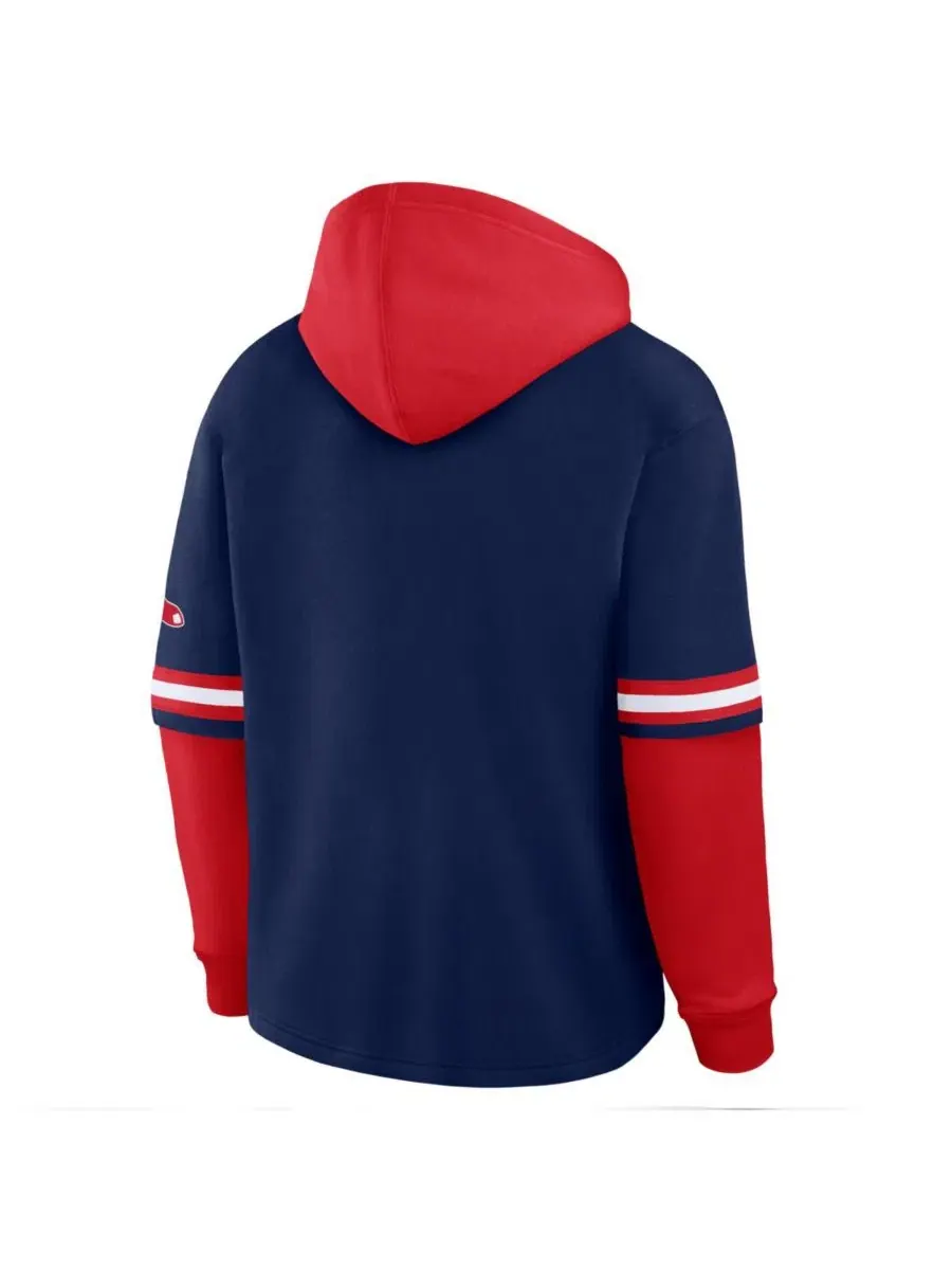 Мужская толстовка с капюшоном Boston Red Sox Oversized Fire Speed темно-синего/красного цвета — изображение 3 из 3